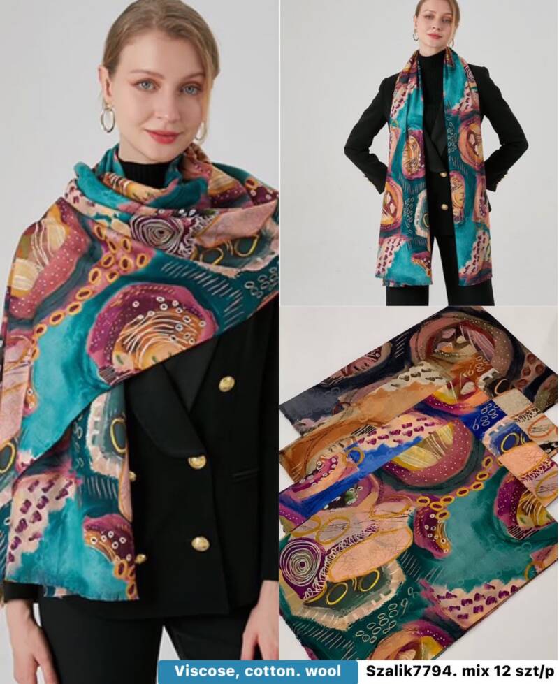 Szaliki damskie Roz Standard, Mix Kolor Paczka 12 szt